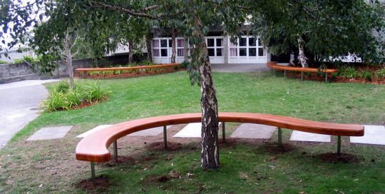 Utas bench Seat Curved Wood Creations Tasmania